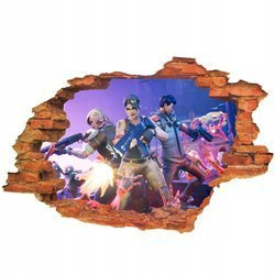 Naklejka na ścianę 3D FORTNITE strzelanina 90 cm na 60 cm