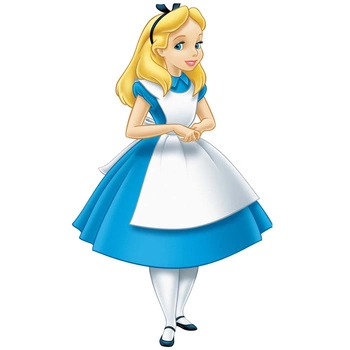 Naklejka na ścianę Alicja w Krainie Czarów w niebieskiej sukience 90 cm na 60 cm