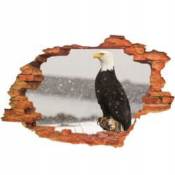 Naklejka na ścianę 3D Orzeł podczas zamieci śnieżnej 90 cm na 60 cm