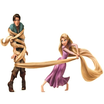 Naklejka na ścianę Zaplątani Roszpunka złapała Flynn Rider 90 cm na 60 cm