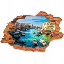 Naklejka na ścianę 3D Wenecja wody Wenecji 90 cm na 60 cm