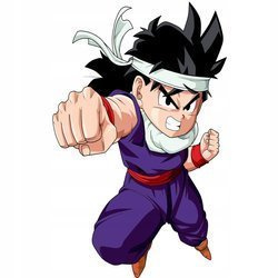 Naklejka na ścianę DRAGON BALL młody Gohan wyprowadza cios 90 cm na 60 cm