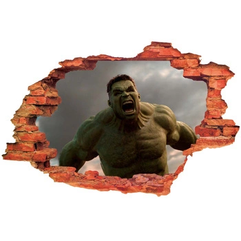 Naklejka na ścianę 3D HULK krzyczy 90 cm na 60 cm
