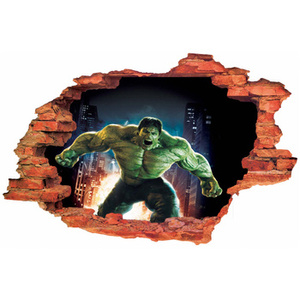 Naklejka na ścianę 3D HULK wybuchy i gniew 90 cm na 60 cm