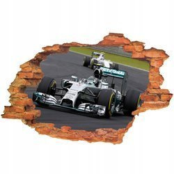 Naklejka na ścianę 3D FORMUŁA F1 Ferrari pali gumę 90 cm na 60 